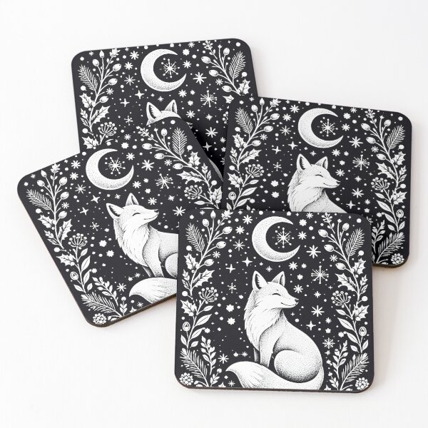 Item preview, Moonlit Fox in a Winter Holly Forest designed and sold by Victor Shadehorn.
