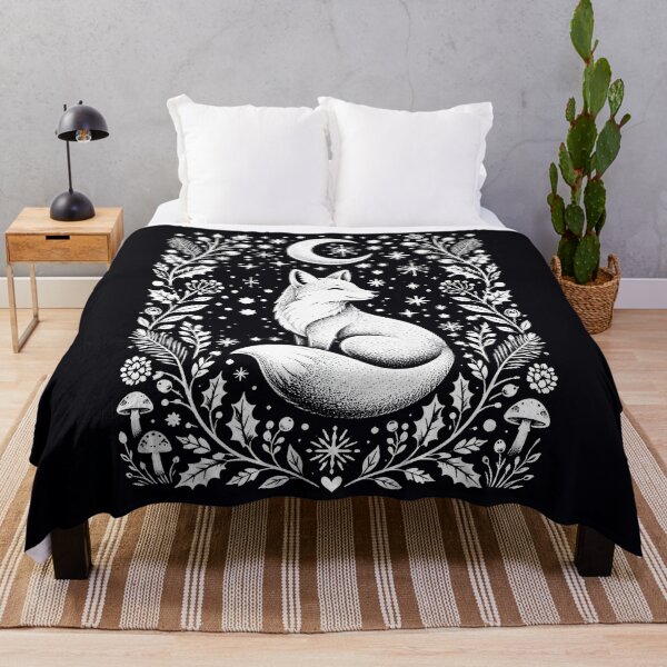 Item preview, Moonlit Fox in a Winter Holly Forest designed and sold by Victor Shadehorn.