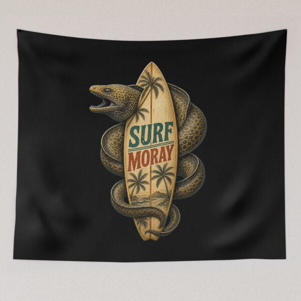 Item preview, Retro Surf Moray Eel Vintage Ocean Beach Graphic designed and sold by Uglyandcute.