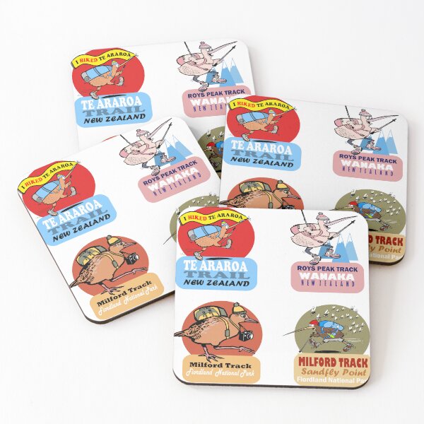 Item preview, New Zealand Great Walks Cartoon Birds Collection designed and sold by Al Benge - NZ & Australian Art.