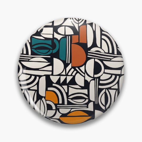 Item preview, Teal Orange Black White Geometric Dress Design | Modern Abstract Fashion Pattern | Colorful Minimalist Style designed and sold by Softbear Atelier.