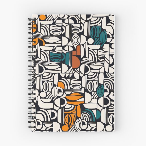 Item preview, Teal Orange Black White Geometric Dress Design | Modern Abstract Fashion Pattern | Colorful Minimalist Style designed and sold by Softbear Atelier.