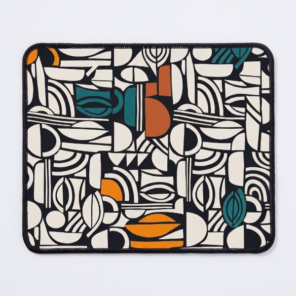 Item preview, Teal Orange Black White Geometric Dress Design | Modern Abstract Fashion Pattern | Colorful Minimalist Style designed and sold by Softbear Atelier.