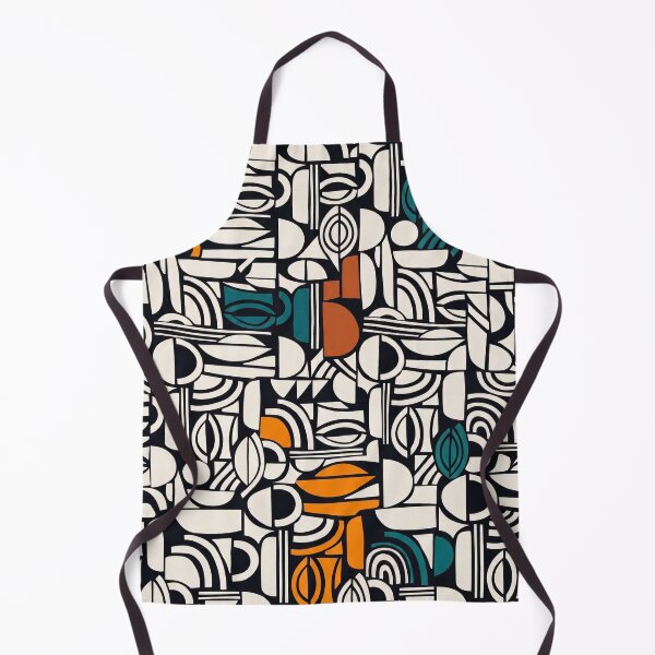 Item preview, Teal Orange Black White Geometric Dress Design | Modern Abstract Fashion Pattern | Colorful Minimalist Style designed and sold by Softbear Atelier.