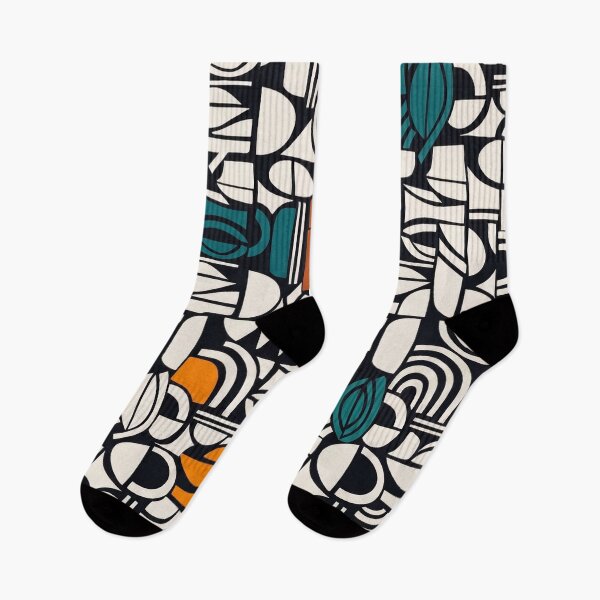 Item preview, Teal Orange Black White Geometric Dress Design | Modern Abstract Fashion Pattern | Colorful Minimalist Style designed and sold by Softbear Atelier.