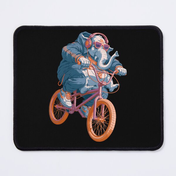 Item preview, Cool Streetwear Elephant Riding BMX Bicycle Art designed and sold by PANNARUK THAILAND.