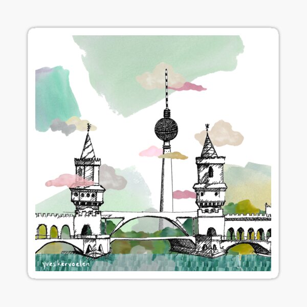 Artikel-Vorschau von Fernsehturm - Oberbaum Brücke, designt und verkauft von ykillustrations.