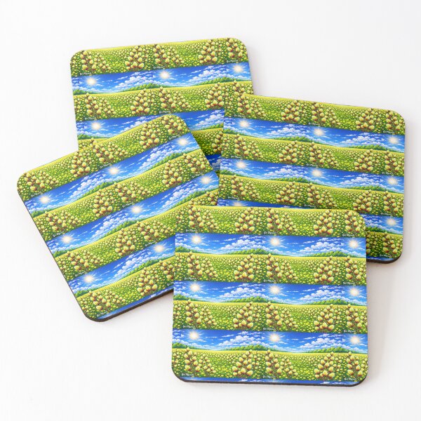 Item preview, Golden Pussy Willow Field – Vibrant Summer Horizon Art designed and sold by The Art Queen Of Michigan .