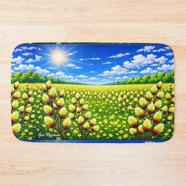 Item preview, Golden Pussy Willow Field – Vibrant Summer Horizon Art designed and sold by The Art Queen Of Michigan .
