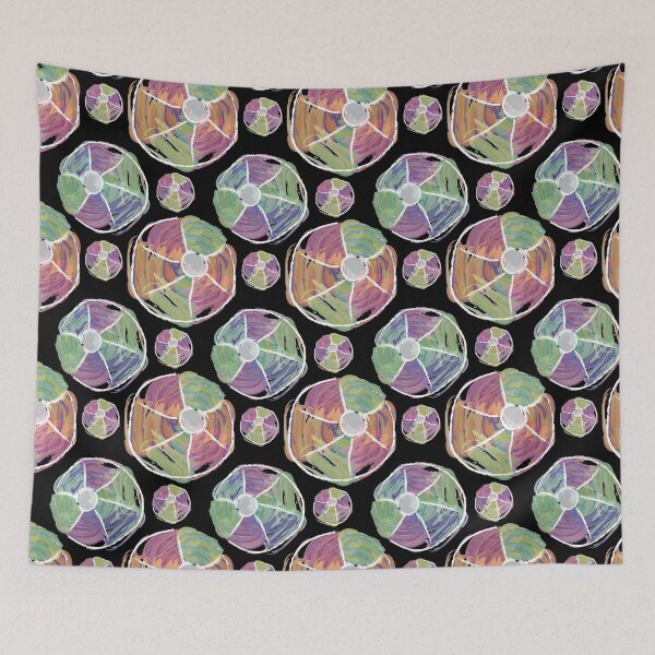 Item preview, Watercolor Beach Balls on Black designed and sold by Digitalmyth's Designs.