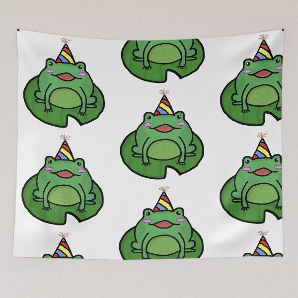 Item preview, Froggy birthday party hat sticker designed and sold by tigerlilyz.