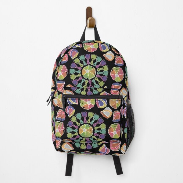 Item preview, Watercolor Shovel & Bucket Radials with Beach Balls on Black designed and sold by Digitalmyth's Designs.