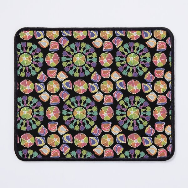 Item preview, Watercolor Shovel & Bucket Radials with Beach Balls on Black designed and sold by Digitalmyth's Designs.