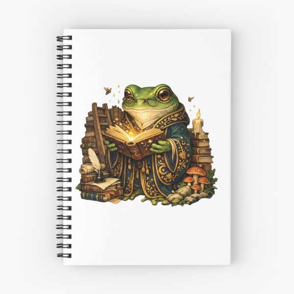 Item preview, Cute Frog Librarian Reading Ancient Books | Cottagecore Library Art designed and sold by emotions23.