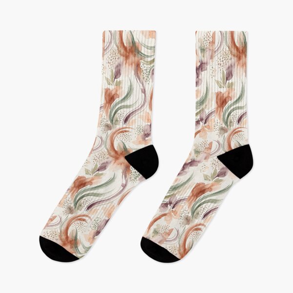 Item preview, Purple Green Burgundy Swirl Dress Design | Elegant Abstract Pattern | Cream Base Boho Fashion Illustration designed and sold by Softbear Atelier.