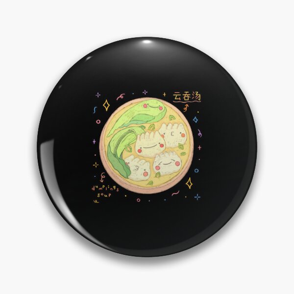 Item preview, Dumpling Soup Cute Kawaii Wonton Asian Food Art designed and sold by Chubbitshop.