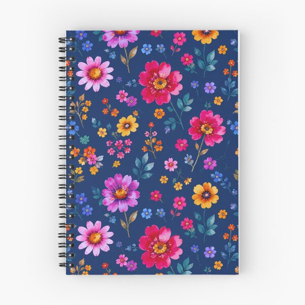 Item preview, Vibrant Expressive Watercolor Floral Navy Pattern designed and sold by zenjiinspired.