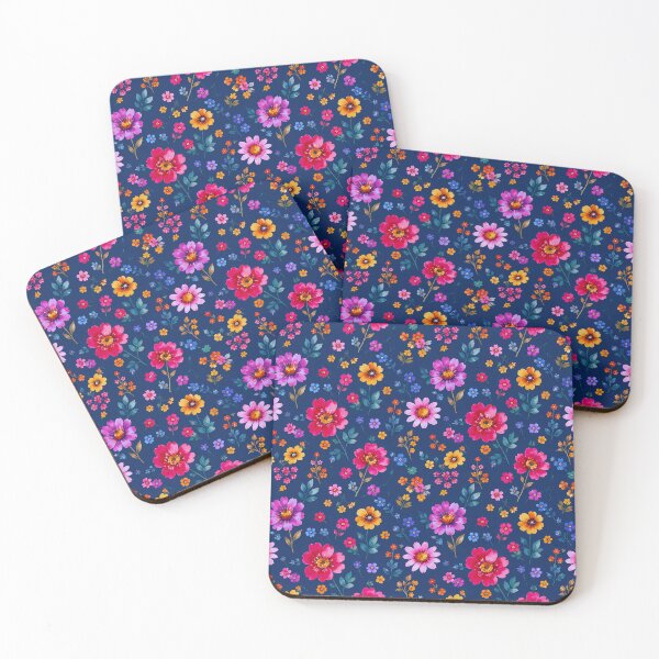 Item preview, Vibrant Expressive Watercolor Floral Navy Pattern designed and sold by zenjiinspired.