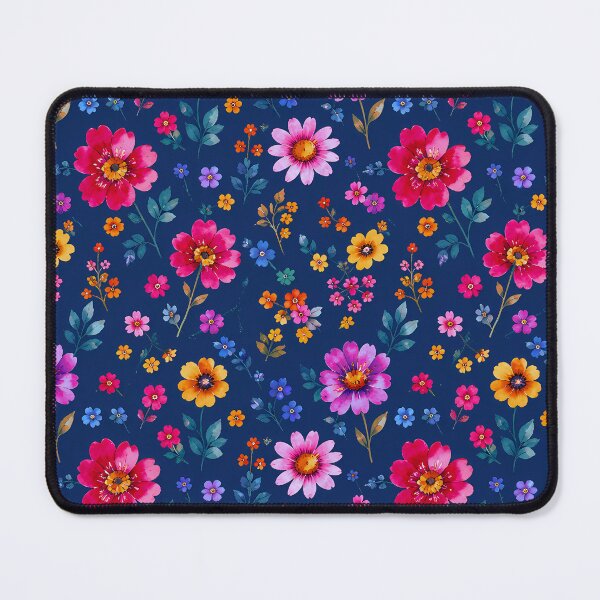 Item preview, Vibrant Expressive Watercolor Floral Navy Pattern designed and sold by zenjiinspired.