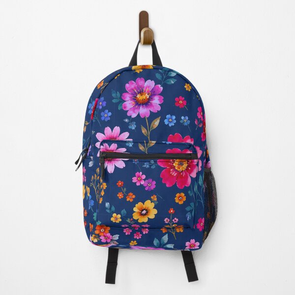 Item preview, Vibrant Expressive Watercolor Floral Navy Pattern designed and sold by zenjiinspired.