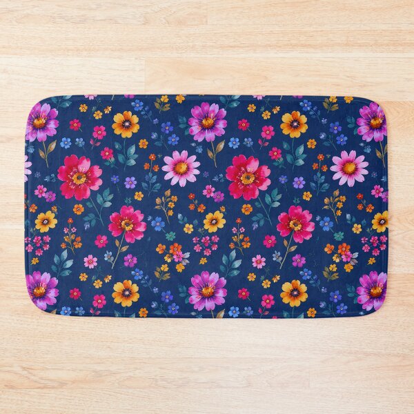 Item preview, Vibrant Expressive Watercolor Floral Navy Pattern designed and sold by zenjiinspired.