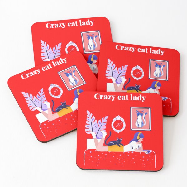 Item preview, Crazy Cat Lady - Cute Cozy Girl and Cat Illustration designed and sold by GenZFashion000.
