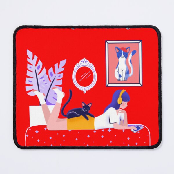 Item preview, Crazy Cat Lady - Cute Cozy Girl and Cat Illustration designed and sold by GenZFashion000.
