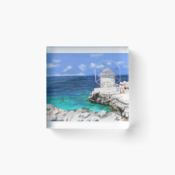 Item preview, Whispers of Amorgos, Greece - Original Painting by Steven Bulloch designed and sold by Cobalt & Stone Art.