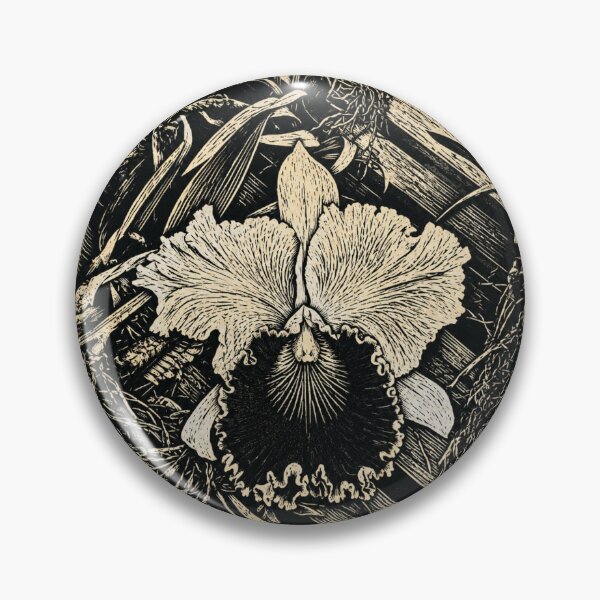 Item preview, Frilly Orchid Bloom | Botanical Linocut designed and sold by Linoluca.