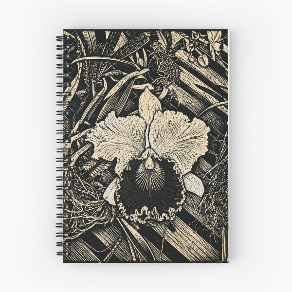 Item preview, Frilly Orchid Bloom | Botanical Linocut designed and sold by Linoluca.