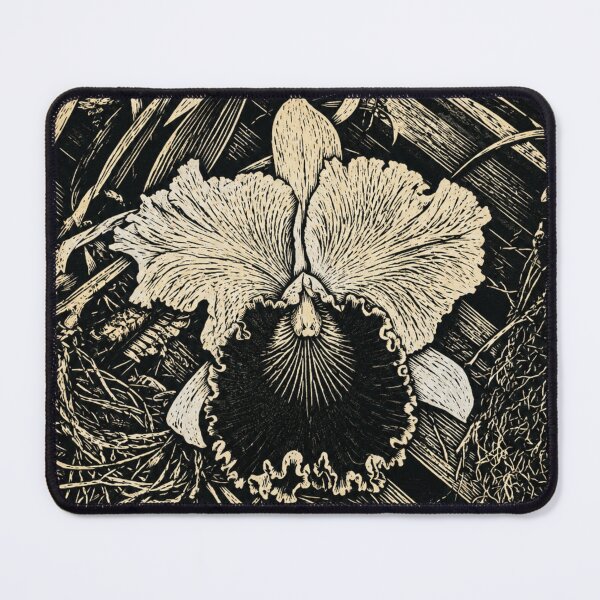 Item preview, Frilly Orchid Bloom | Botanical Linocut designed and sold by Linoluca.