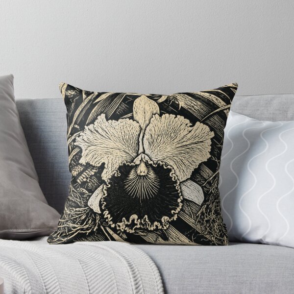 Item preview, Frilly Orchid Bloom | Botanical Linocut designed and sold by Linoluca.