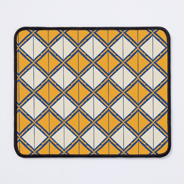 Item preview, Art Deco Diamond Lattice Seamless Pattern in Orange, Navy and Ivory designed and sold by ccitypictures.