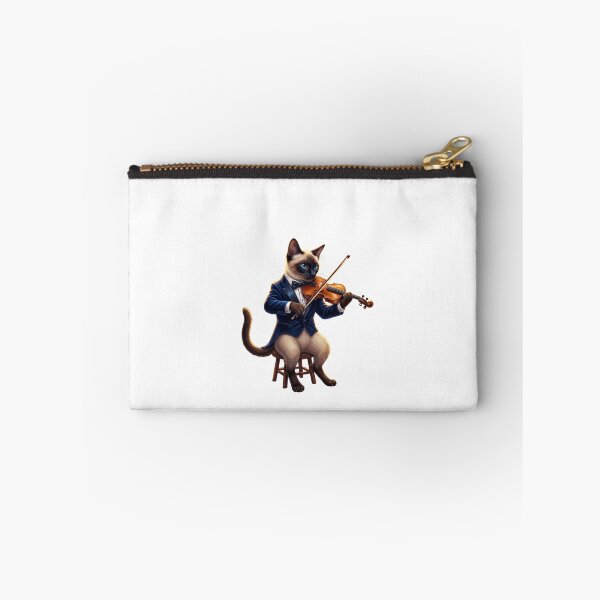 Item preview, Feline Melody: Siamese Violinist at Sunset on White designed and sold by PictoVibe.