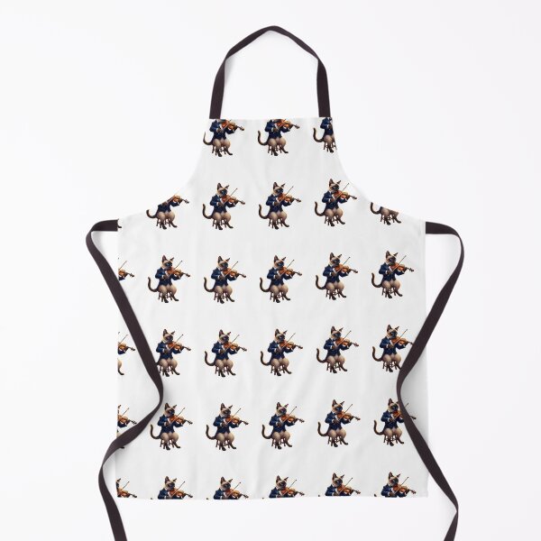 Item preview, Feline Melody: Siamese Violinist at Sunset on White designed and sold by PictoVibe.