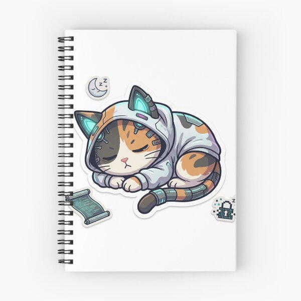 Item preview, Cute Kawaii Sleeping Cyberpunk Hacker Cat Sticker Pack | Anime Style Tech Art | Laptop Sticker | Gift for Cat Lovers designed and sold by Chipkooo.