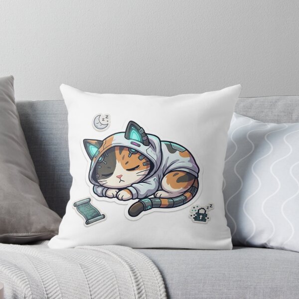 Item preview, Cute Kawaii Sleeping Cyberpunk Hacker Cat Sticker Pack | Anime Style Tech Art | Laptop Sticker | Gift for Cat Lovers designed and sold by Chipkooo.