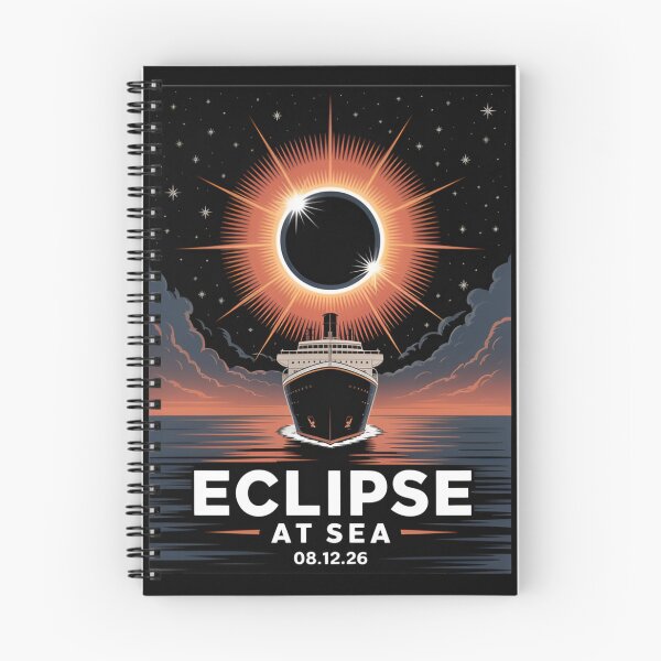 Item preview, Eclipse at Sea 2026 Cruise Ship Solar Eclipse Vintage Retro Graphic Gift designed and sold by Zizo-DR44.