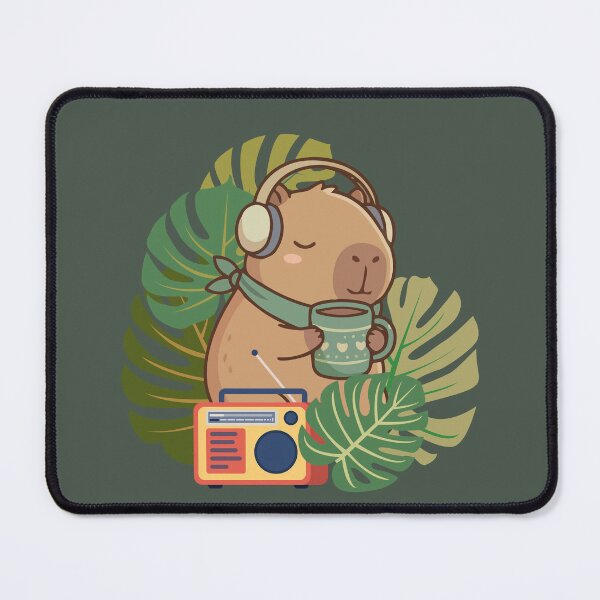 Item preview, Cozy capybara having a cuppa designed and sold by InkRiot Studios.