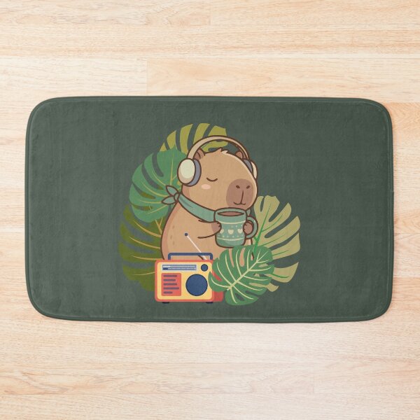 Item preview, Cozy capybara having a cuppa  designed and sold by InkRiot Studios.