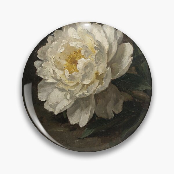 Item preview, Realistic White Peony Macro Oil Painting Courbet Style Art designed and sold by OddlySticky.