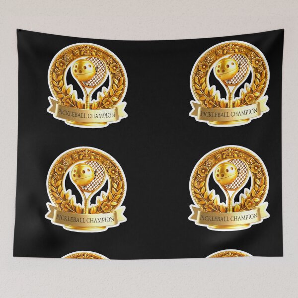 Item preview, PickleBall Champion Luxury Gold Crest Motivational Sports Sticker designed and sold by zenithdecalco.