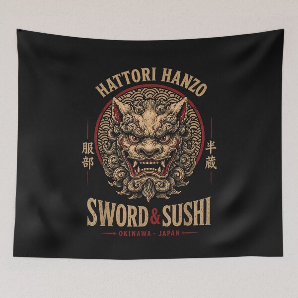 Aperçu de l'œuvre Sword And Sushi ,Okinawa Japan Retro créée et vendue par WardKasey.