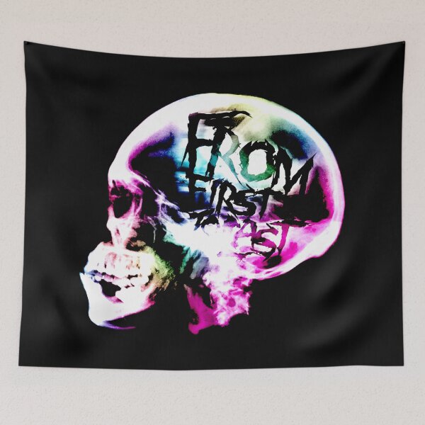 Item preview, White Silhouette Gradient Skull Head Post Hardcore designed and sold by billiasbros.