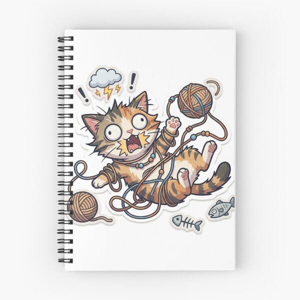 Item preview, Cute Kawaii Crazy Cat Yarn Sticker Pack | Anime Style Funny Kitten Art | Laptop Sticker | Gift for Cat Lovers designed and sold by Chipkooo.