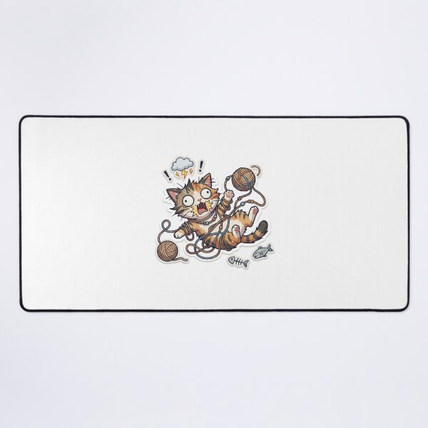 Item preview, Cute Kawaii Crazy Cat Yarn Sticker Pack | Anime Style Funny Kitten Art | Laptop Sticker | Gift for Cat Lovers designed and sold by Chipkooo.