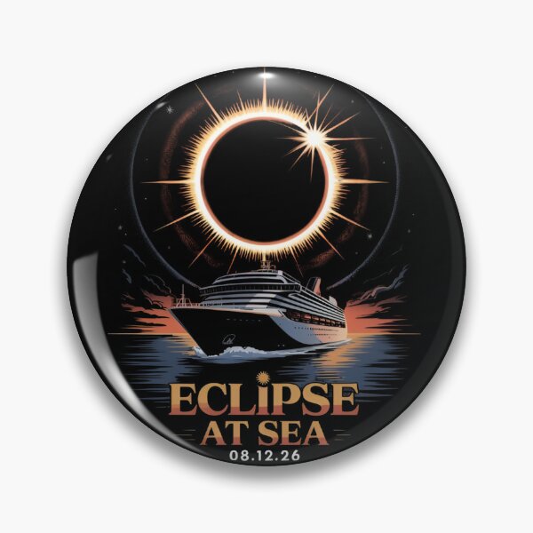 Item preview, Vintage Eclipse at Sea Cruise Ship Solar Eclipse 2026 Retro Astronomy Gift designed and sold by Zizo-DR44.