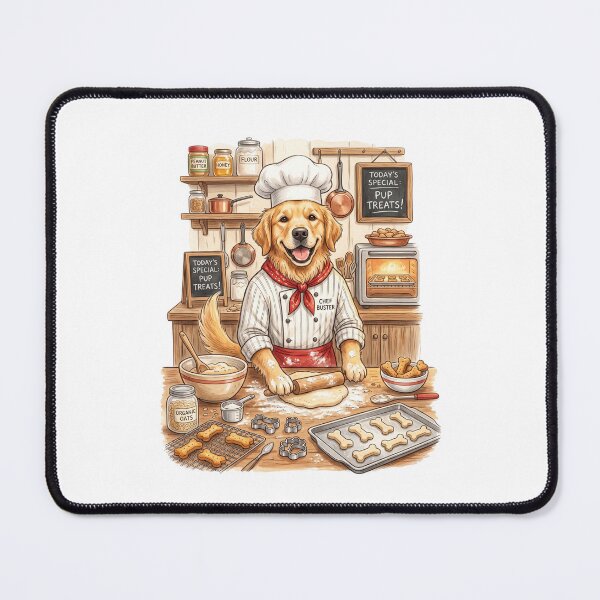 Item preview, Golden Chef: Gourmet Retriever Baking Dog Treats on White designed and sold by PictoVibe.