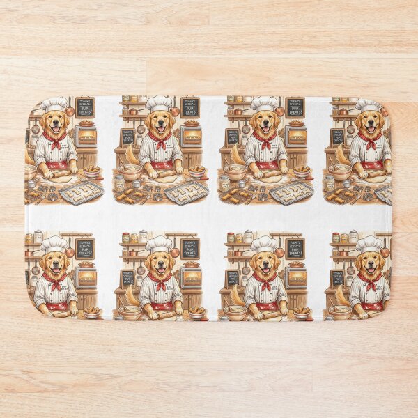 Item preview, Golden Chef: Gourmet Retriever Baking Dog Treats on White designed and sold by PictoVibe.