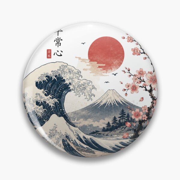 Item preview, Japanese Wave & Sakura Landscape designed and sold by LunaVales.